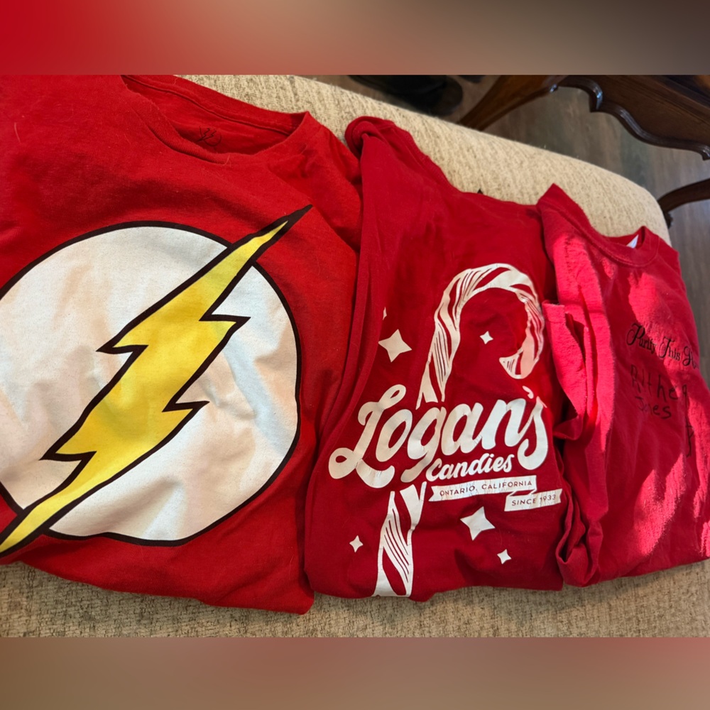Red Graphic T-Shirts (3) XL The Flash DC COMICS